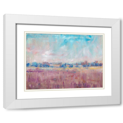 Indigo Gathering I White Modern Wood Framed Art Print with Double Matting by OToole, Tim