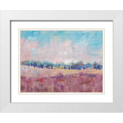 Indigo Gathering II White Modern Wood Framed Art Print with Double Matting by OToole, Tim