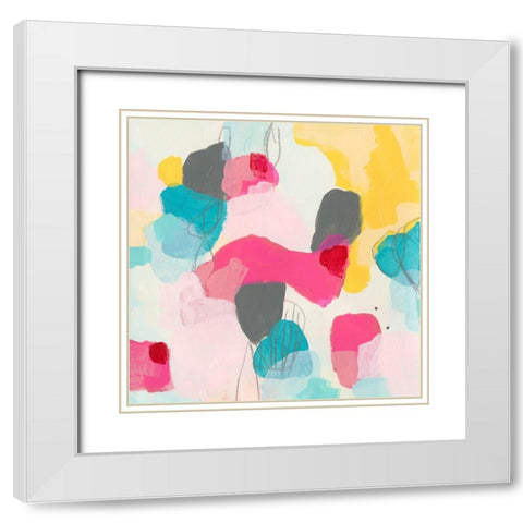 Linear Reaction II White Modern Wood Framed Art Print with Double Matting by Vess, June Erica