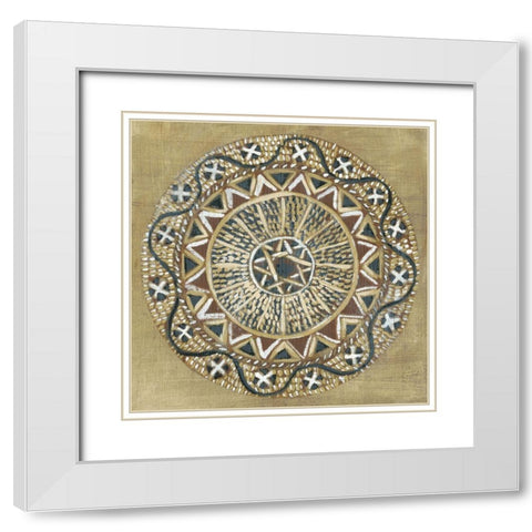 Woven Round I White Modern Wood Framed Art Print with Double Matting by Zarris, Chariklia