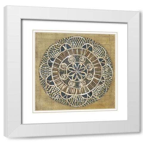 Woven Round II White Modern Wood Framed Art Print with Double Matting by Zarris, Chariklia