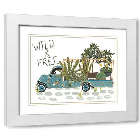 Hit the Road II White Modern Wood Framed Art Print with Double Matting by Wang, Melissa