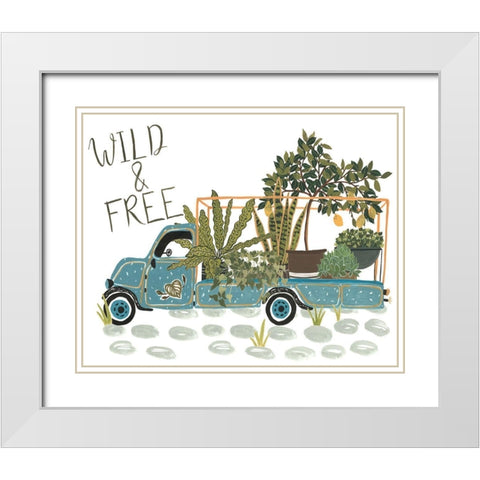 Hit the Road II White Modern Wood Framed Art Print with Double Matting by Wang, Melissa