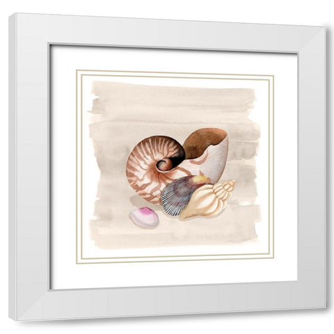 Ocean Keepsake I White Modern Wood Framed Art Print with Double Matting by Popp, Grace