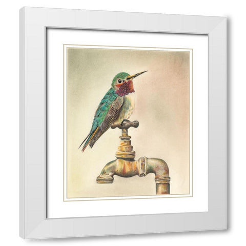 Glory Bird I White Modern Wood Framed Art Print with Double Matting by Liama, Lily