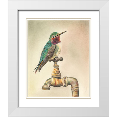 Glory Bird I White Modern Wood Framed Art Print with Double Matting by Liama, Lily