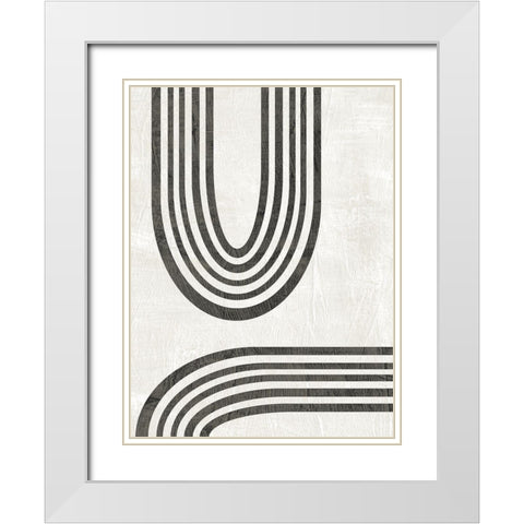 Modern Arc II White Modern Wood Framed Art Print with Double Matting by Vess, June Erica
