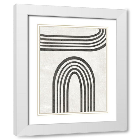 Modern Arc III White Modern Wood Framed Art Print with Double Matting by Vess, June Erica