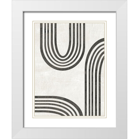 Modern Arc IV White Modern Wood Framed Art Print with Double Matting by Vess, June Erica