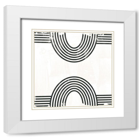 Arc Emblem I White Modern Wood Framed Art Print with Double Matting by Vess, June Erica