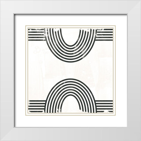 Arc Emblem I White Modern Wood Framed Art Print with Double Matting by Vess, June Erica