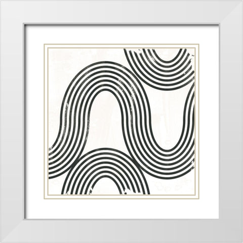 Arc Emblem II White Modern Wood Framed Art Print with Double Matting by Vess, June Erica