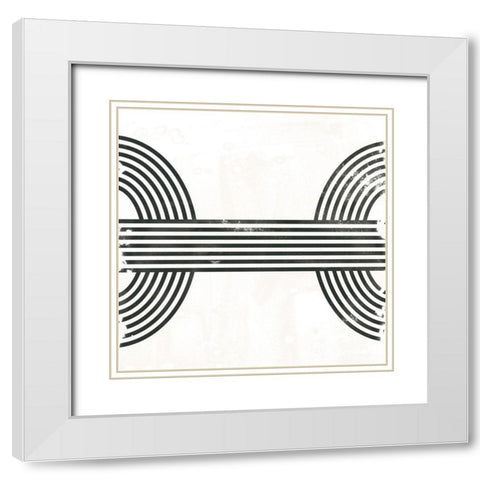 Arc Emblem IV White Modern Wood Framed Art Print with Double Matting by Vess, June Erica