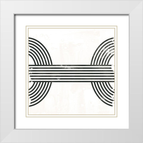 Arc Emblem IV White Modern Wood Framed Art Print with Double Matting by Vess, June Erica