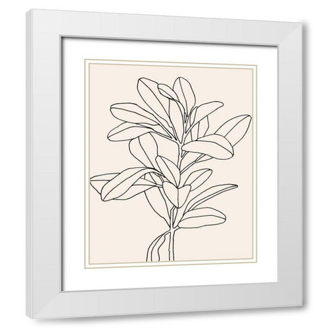 Olive Branch Contour II White Modern Wood Framed Art Print with Double Matting by Scarvey, Emma