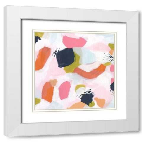 Confetti Currents II White Modern Wood Framed Art Print with Double Matting by Vess, June Erica