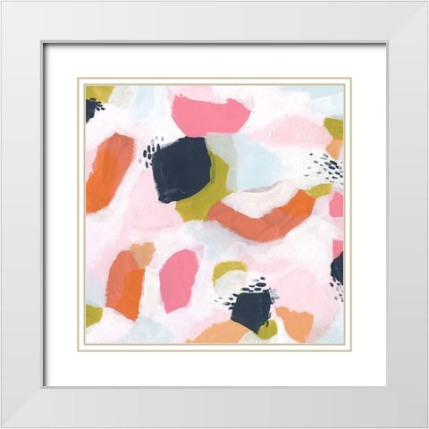 Confetti Currents II White Modern Wood Framed Art Print with Double Matting by Vess, June Erica
