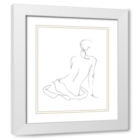 Gestural Contour I White Modern Wood Framed Art Print with Double Matting by Harper, Ethan