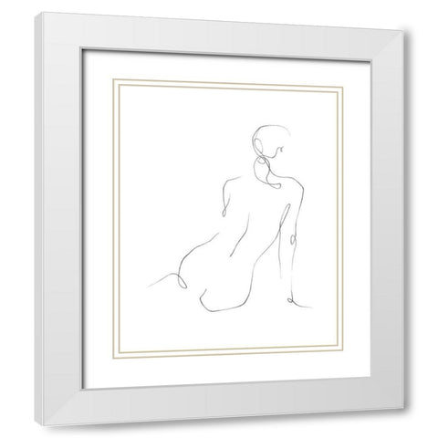 Gestural Contour III White Modern Wood Framed Art Print with Double Matting by Harper, Ethan