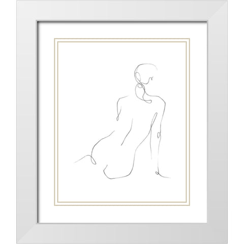 Gestural Contour III White Modern Wood Framed Art Print with Double Matting by Harper, Ethan
