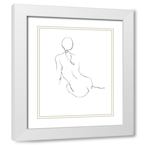 Gestural Contour IV White Modern Wood Framed Art Print with Double Matting by Harper, Ethan
