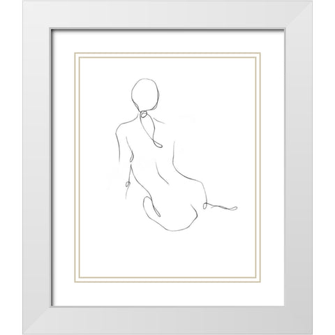 Gestural Contour IV White Modern Wood Framed Art Print with Double Matting by Harper, Ethan