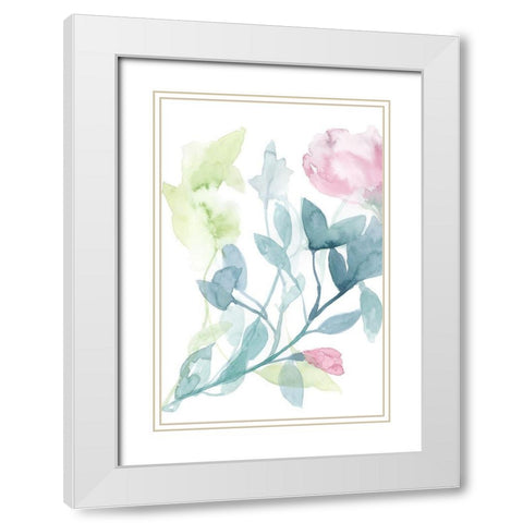 Peony in Light I White Modern Wood Framed Art Print with Double Matting by Goldberger, Jennifer