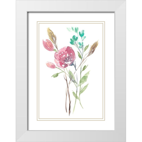 Late Season Bouquet I White Modern Wood Framed Art Print with Double Matting by Goldberger, Jennifer