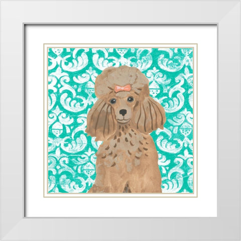 Parlor Pooches II White Modern Wood Framed Art Print with Double Matting by Vess, June Erica