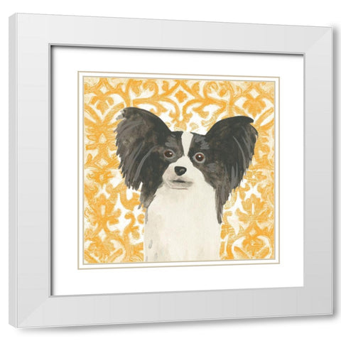 Parlor Pooches III White Modern Wood Framed Art Print with Double Matting by Vess, June Erica