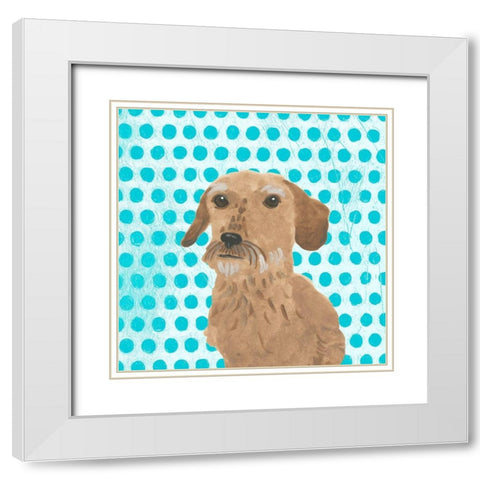 Parlor Pooches VI White Modern Wood Framed Art Print with Double Matting by Vess, June Erica