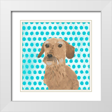 Parlor Pooches VI White Modern Wood Framed Art Print with Double Matting by Vess, June Erica