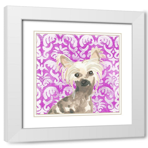 Parlor Pooches IX White Modern Wood Framed Art Print with Double Matting by Vess, June Erica