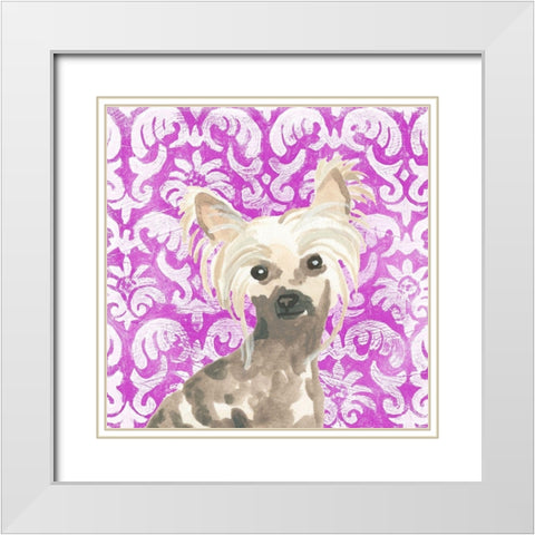 Parlor Pooches IX White Modern Wood Framed Art Print with Double Matting by Vess, June Erica