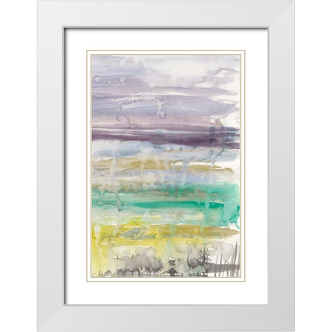 Purple Coast II White Modern Wood Framed Art Print with Double Matting by Goldberger, Jennifer