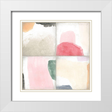 Pastel Tile III White Modern Wood Framed Art Print with Double Matting by Vess, June Erica