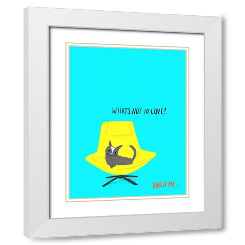 Mod Cats I White Modern Wood Framed Art Print with Double Matting by Blanckslate