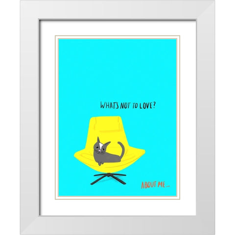 Mod Cats I White Modern Wood Framed Art Print with Double Matting by Blanckslate