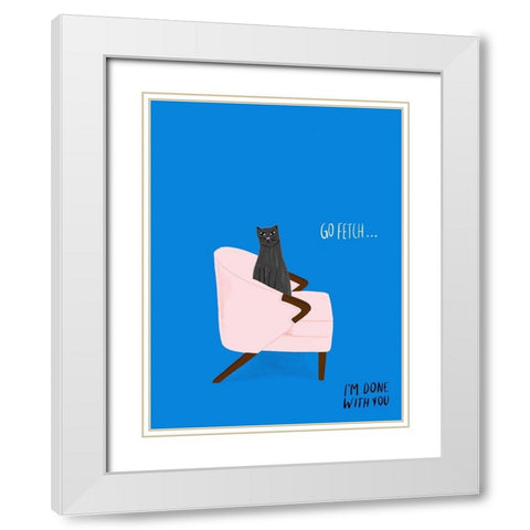 Mod Cats II White Modern Wood Framed Art Print with Double Matting by Blanckslate