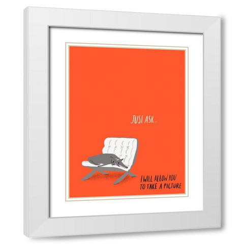 Mod Cats IV White Modern Wood Framed Art Print with Double Matting by Blanckslate