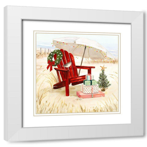 Christmas Coast II White Modern Wood Framed Art Print with Double Matting by Borges, Victoria
