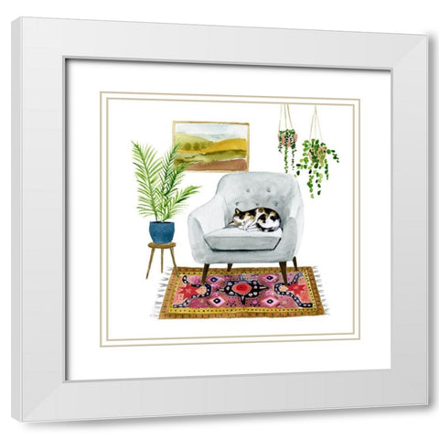 Homebody II White Modern Wood Framed Art Print with Double Matting by Borges, Victoria