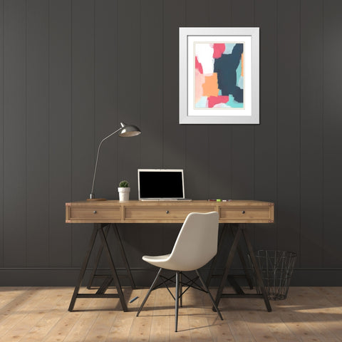 Sychronicity II White Modern Wood Framed Art Print with Double Matting by Vess, June Erica