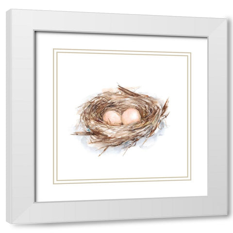 Bird Life II White Modern Wood Framed Art Print with Double Matting by Harper, Ethan