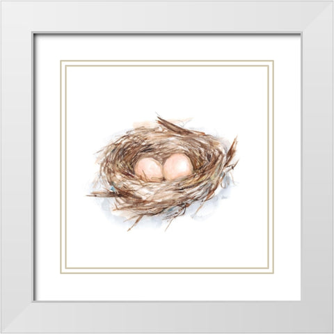 Bird Life II White Modern Wood Framed Art Print with Double Matting by Harper, Ethan