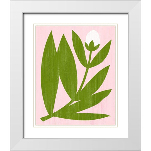 Flower Cutting III White Modern Wood Framed Art Print with Double Matting by Popp, Grace