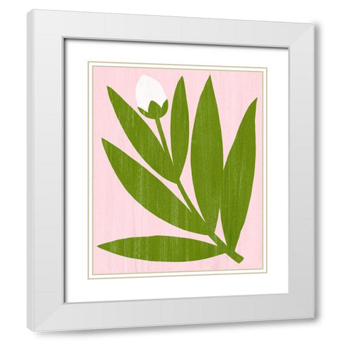 Flower Cutting IV White Modern Wood Framed Art Print with Double Matting by Popp, Grace