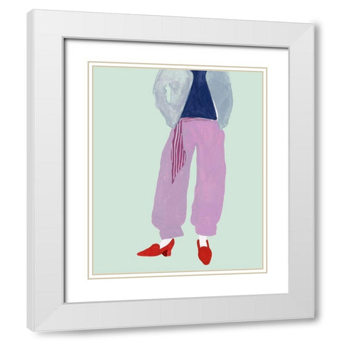 Standing Figure I White Modern Wood Framed Art Print with Double Matting by Wang, Melissa