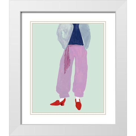 Standing Figure I White Modern Wood Framed Art Print with Double Matting by Wang, Melissa