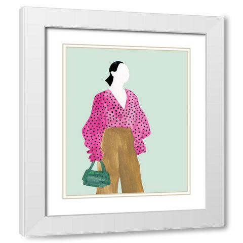 Standing Figure II White Modern Wood Framed Art Print with Double Matting by Wang, Melissa